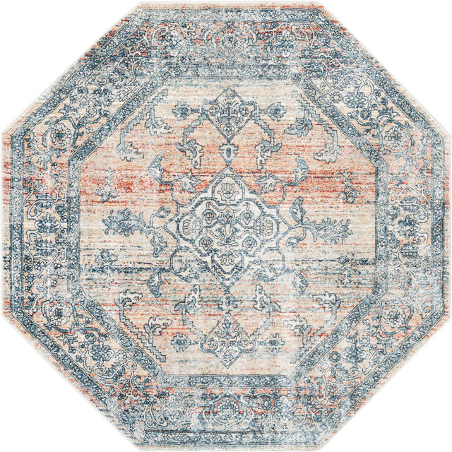 Multicolor 4' x 4' Newport Octagon Area Rug 100% Polypropylene Traditional Distressed Classic Contemporary Carpet for Home Decor for Sale at Rug Engine