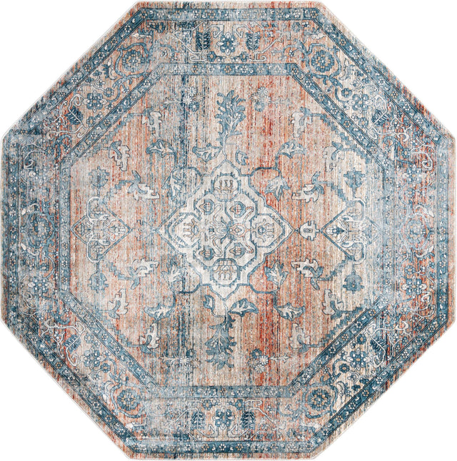 Multicolor 7' x 7' Newport Octagon Area Rug 100% Polypropylene Traditional Distressed Classic Contemporary Carpet for Home Decor for Sale at Rug Engine