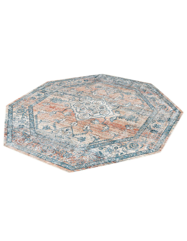 Multicolor 7' x 7' Newport Octagon Area Rug 100% Polypropylene Traditional Distressed Classic Contemporary Carpet for Home Decor for Sale at Rug Engine