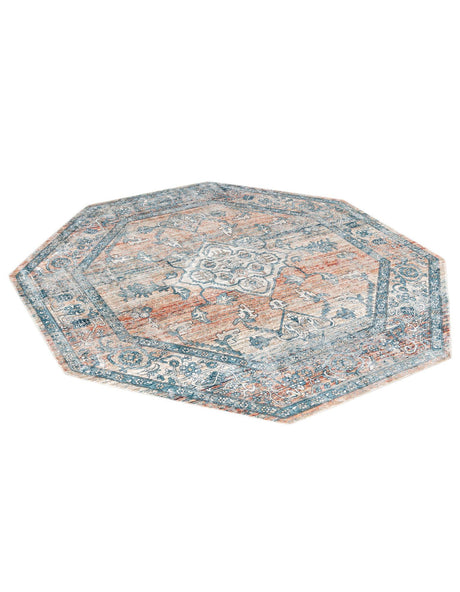 Multicolor 7' x 7' Newport Octagon Area Rug 100% Polypropylene Traditional Distressed Classic Contemporary Carpet for Home Decor for Sale at Rug Engine