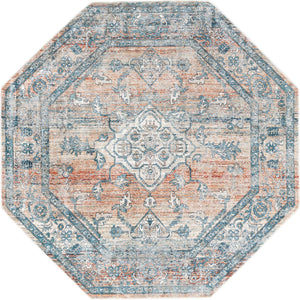 Multicolor 7' x 7' Newport Octagon Area Rug 100% Polypropylene Traditional Distressed Classic Contemporary Carpet for Home Decor for Sale at Rug Engine