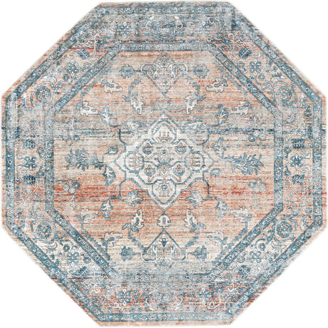 Multicolor 7' x 7' Newport Octagon Area Rug 100% Polypropylene Traditional Distressed Classic Contemporary Carpet for Home Decor for Sale at Rug Engine
