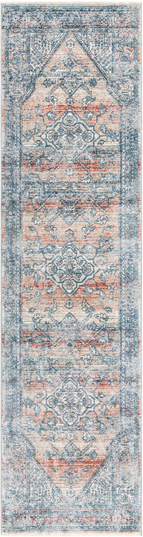 Multicolor 2' 7 x 10' 2 Newport Runner Area Rug 100% Polypropylene Traditional Distressed Classic Contemporary Carpet for Home Decor for Sale at Rug Engine