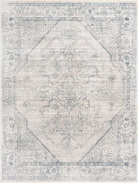Gray 9' x 12' Newport Rectangle Area Rug 100% Polypropylene Traditional Distressed Classic Contemporary Carpet for Home Decor for Sale at Rug Engine