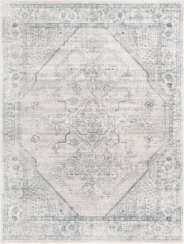Gray 9' x 12' Newport Rectangle Area Rug 100% Polypropylene Traditional Distressed Classic Contemporary Carpet for Home Decor for Sale at Rug Engine
