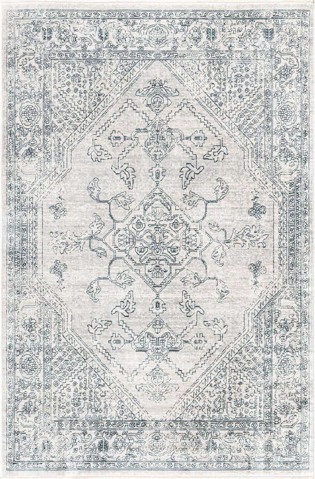 Gray 5' 3 x 8' Newport Rectangle Area Rug 100% Polypropylene Traditional Distressed Classic Contemporary Carpet for Home Decor for Sale at Rug Engine