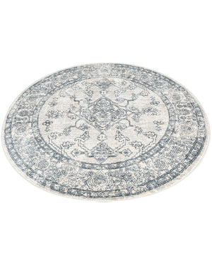 Gray 3' 11 x 3' 11 Newport Round Area Rug 100% Polypropylene Traditional Distressed Classic Contemporary Carpet for Home Decor for Sale at Rug Engine
