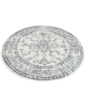 Gray 3' 11 x 3' 11 Newport Round Area Rug 100% Polypropylene Traditional Distressed Classic Contemporary Carpet for Home Decor for Sale at Rug Engine