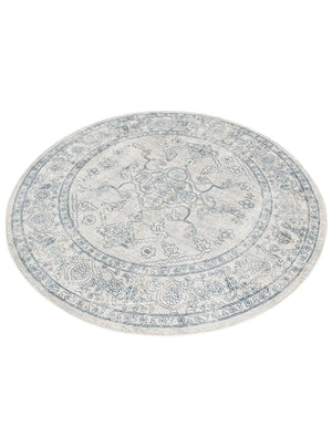 Gray 5' 3 x 5' 3 Newport Round Area Rug 100% Polypropylene Traditional Distressed Classic Contemporary Carpet for Home Decor for Sale at Rug Engine