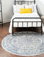 Gray 10' 2 x 10' 2 Newport Round Area Rug 100% Polypropylene Traditional Distressed Classic Contemporary Carpet for Home Decor for Sale at Rug Engine
