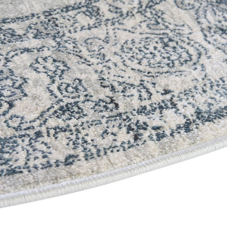 Gray 5' 3 x 5' 3 Newport Round Area Rug 100% Polypropylene Traditional Distressed Classic Contemporary Carpet for Home Decor for Sale at Rug Engine