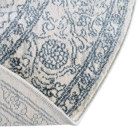 Gray 5' 3 x 5' 3 Newport Round Area Rug 100% Polypropylene Traditional Distressed Classic Contemporary Carpet for Home Decor for Sale at Rug Engine