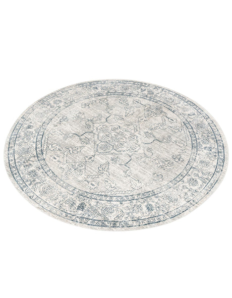 Gray 7' x 7' Newport Round Area Rug 100% Polypropylene Traditional Distressed Classic Contemporary Carpet for Home Decor for Sale at Rug Engine
