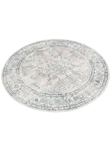 Gray 7' x 7' Newport Round Area Rug 100% Polypropylene Traditional Distressed Classic Contemporary Carpet for Home Decor for Sale at Rug Engine