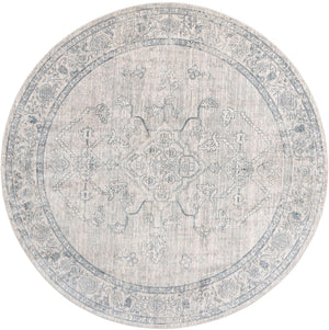 Gray 10' 2 x 10' 2 Newport Round Area Rug 100% Polypropylene Traditional Distressed Classic Contemporary Carpet for Home Decor for Sale at Rug Engine