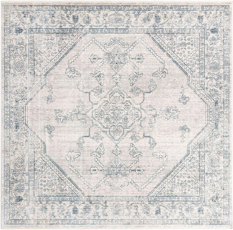 Gray 8' x 8' Newport Square Area Rug 100% Polypropylene Traditional Distressed Classic Contemporary Carpet for Home Decor for Sale at Rug Engine