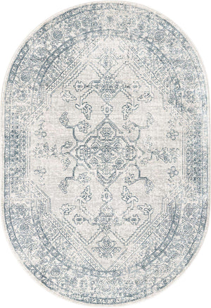 Gray 4' x 5' 11 Newport Oval Area Rug 100% Polypropylene Traditional Distressed Classic Contemporary Carpet for Home Decor for Sale at Rug Engine