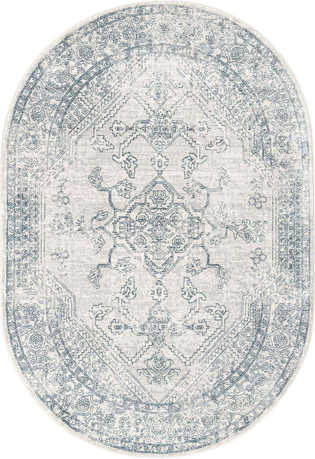 Gray 4' x 5' 11 Newport Oval Area Rug 100% Polypropylene Traditional Distressed Classic Contemporary Carpet for Home Decor for Sale at Rug Engine