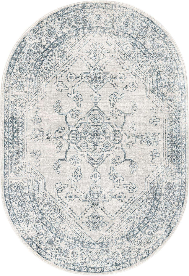 Gray 4' x 5' 11 Newport Oval Area Rug 100% Polypropylene Traditional Distressed Classic Contemporary Carpet for Home Decor for Sale at Rug Engine