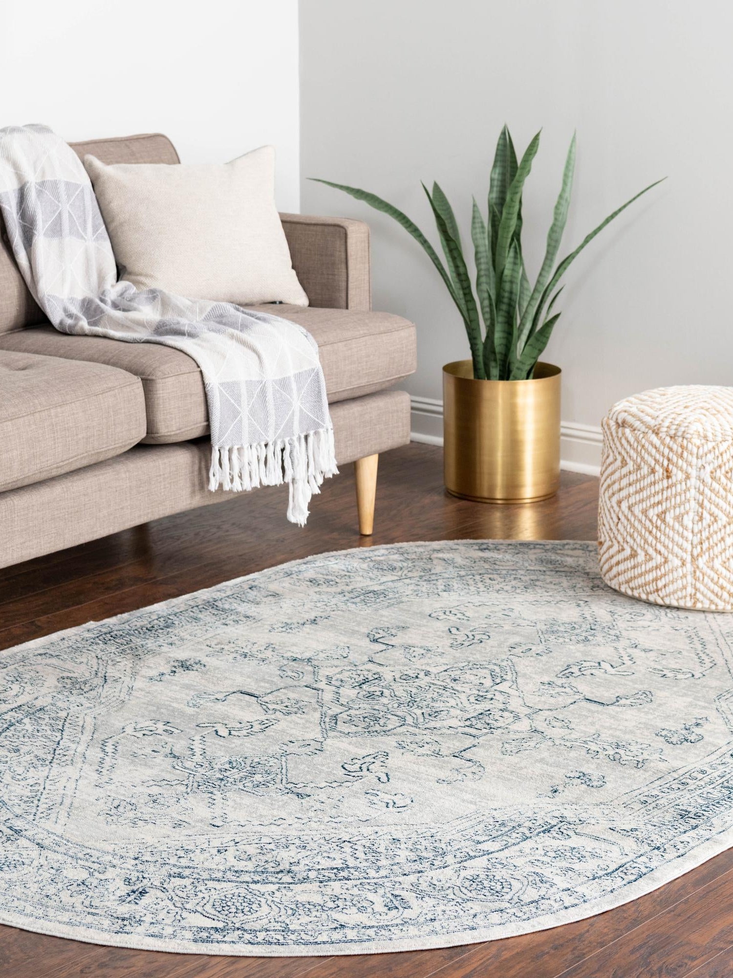 Gray 5' 3 x 8' Newport Oval Area Rug 100% Polypropylene Traditional Distressed Classic Contemporary Carpet for Home Decor for Sale at Rug Engine