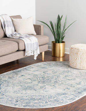 Gray 5' 3 x 8' Newport Oval Area Rug 100% Polypropylene Traditional Distressed Classic Contemporary Carpet for Home Decor for Sale at Rug Engine