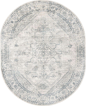 Gray 7' 10 x 10' 2 Newport Oval Area Rug 100% Polypropylene Traditional Distressed Classic Contemporary Carpet for Home Decor for Sale at Rug Engine