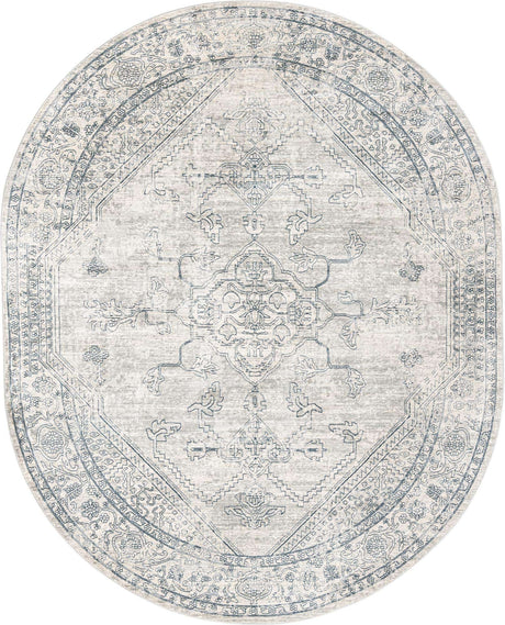 Gray 7' 10 x 10' 2 Newport Oval Area Rug 100% Polypropylene Traditional Distressed Classic Contemporary Carpet for Home Decor for Sale at Rug Engine