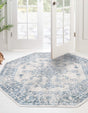 Gray 7' x 7' Newport Octagon Area Rug 100% Polypropylene Traditional Distressed Classic Contemporary Carpet for Home Decor for Sale at Rug Engine
