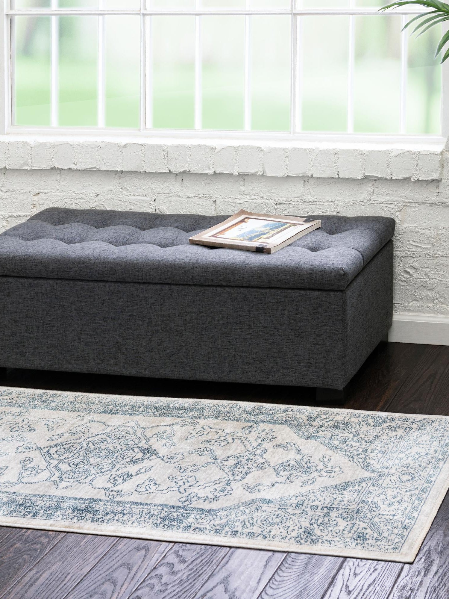 Gray 2' x 5' 11 Newport Runner Area Rug 100% Polypropylene Traditional Distressed Classic Contemporary Carpet for Home Decor for Sale at Rug Engine