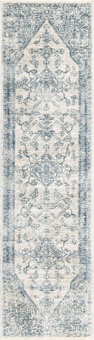 Gray 2' 7 x 10' 2 Newport Runner Area Rug 100% Polypropylene Traditional Distressed Classic Contemporary Carpet for Home Decor for Sale at Rug Engine