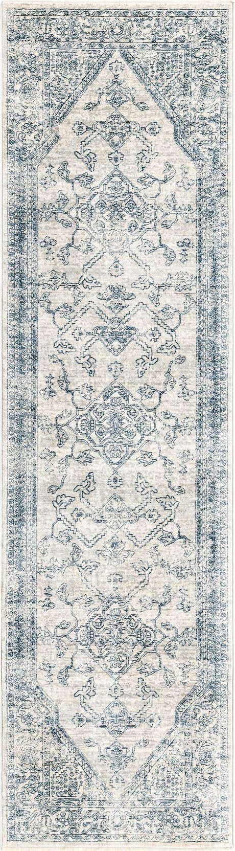 Gray 2' 7 x 10' 2 Newport Runner Area Rug 100% Polypropylene Traditional Distressed Classic Contemporary Carpet for Home Decor for Sale at Rug Engine