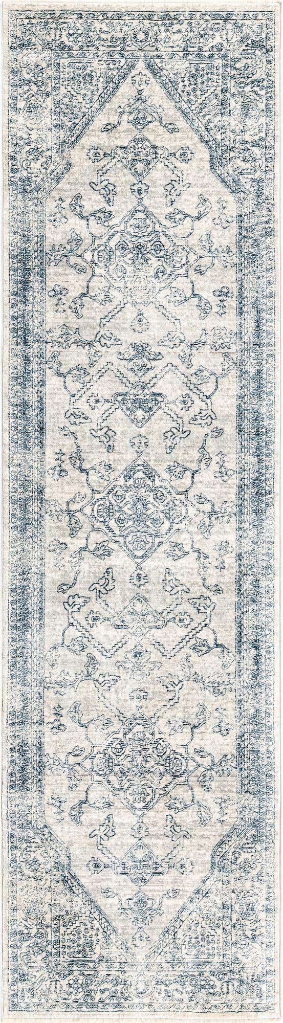Gray 2' 7 x 10' 2 Newport Runner Area Rug 100% Polypropylene Traditional Distressed Classic Contemporary Carpet for Home Decor for Sale at Rug Engine