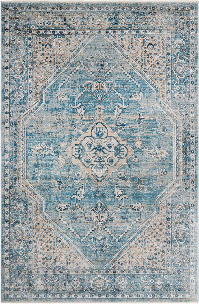 Blue 6' x 9' 2 Newport Rectangle Area Rug 100% Polypropylene Traditional Distressed Classic Contemporary Carpet for Home Decor for Sale at Rug Engine