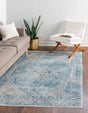 Blue 9' x 12' Newport Rectangle Area Rug 100% Polypropylene Traditional Distressed Classic Contemporary Carpet for Home Decor for Sale at Rug Engine