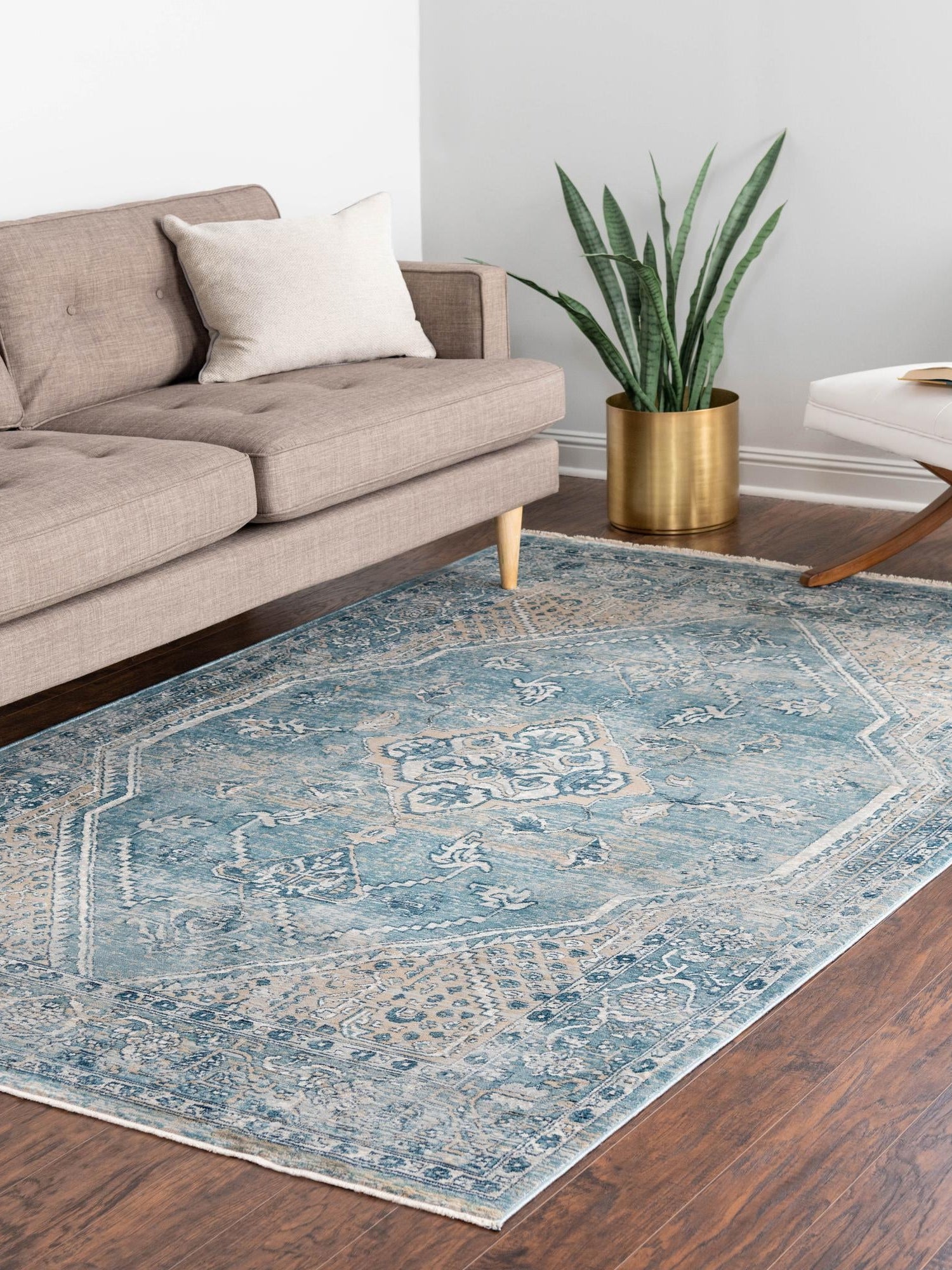 Blue 4' x 5' 11 Newport Rectangle Area Rug 100% Polypropylene Traditional Distressed Classic Contemporary Carpet for Home Decor for Sale at Rug Engine