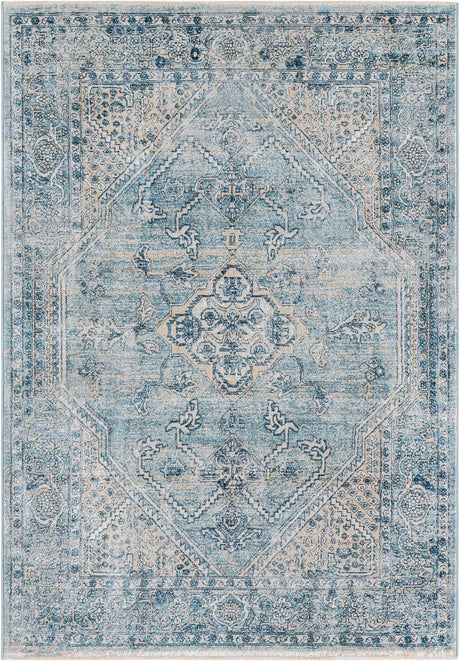 Blue 4' x 5' 11 Newport Rectangle Area Rug 100% Polypropylene Traditional Distressed Classic Contemporary Carpet for Home Decor for Sale at Rug Engine