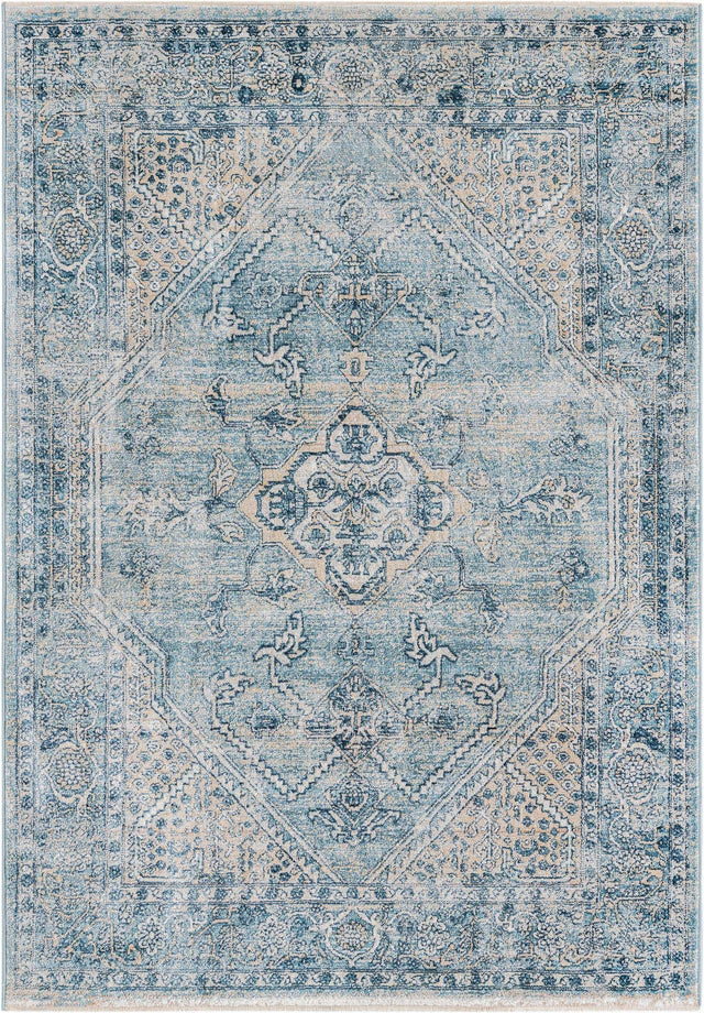 Blue 4' x 5' 11 Newport Rectangle Area Rug 100% Polypropylene Traditional Distressed Classic Contemporary Carpet for Home Decor for Sale at Rug Engine