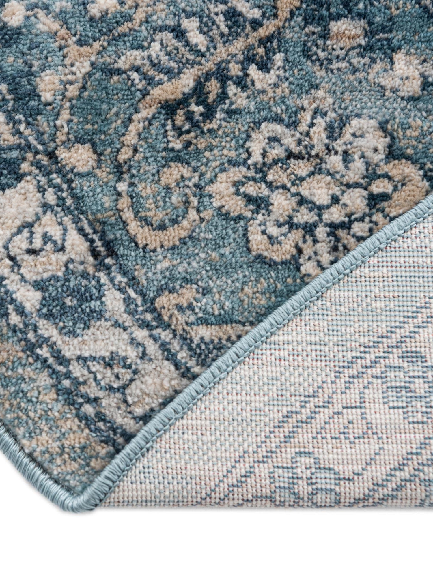 Blue 7' x 7' Newport Round Area Rug 100% Polypropylene Traditional Distressed Classic Contemporary Carpet for Home Decor for Sale at Rug Engine