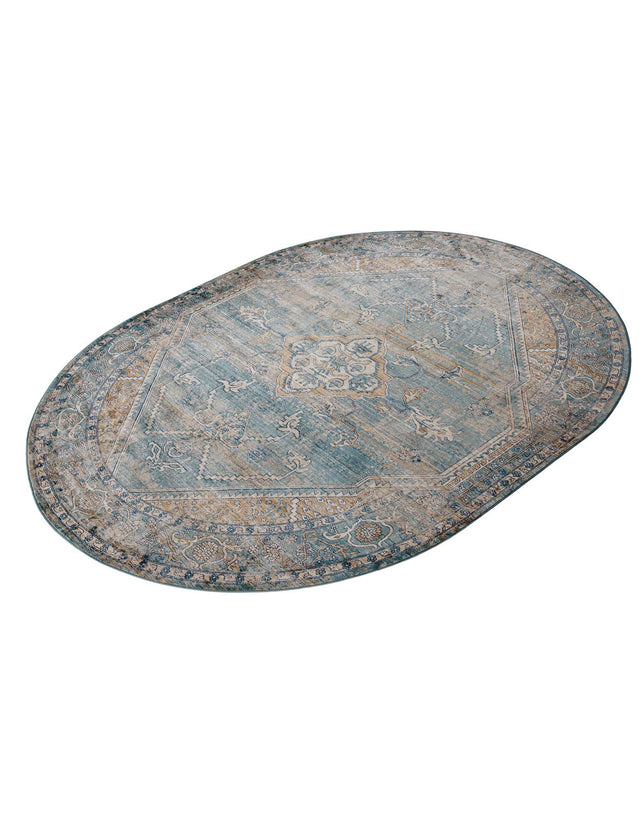 Blue 7' 10 x 10' 2 Newport Oval Area Rug 100% Polypropylene Traditional Distressed Classic Contemporary Carpet for Home Decor for Sale at Rug Engine