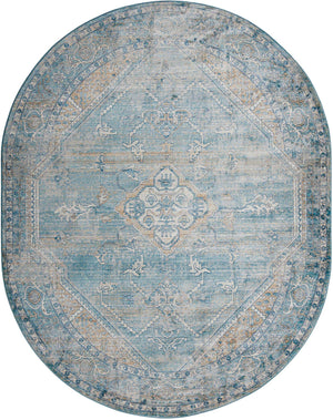 Blue 7' 10 x 10' 2 Newport Oval Area Rug 100% Polypropylene Traditional Distressed Classic Contemporary Carpet for Home Decor for Sale at Rug Engine