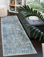 Blue 2' x 8' Newport Runner Area Rug 100% Polypropylene Traditional Distressed Classic Contemporary Carpet for Home Decor for Sale at Rug Engine