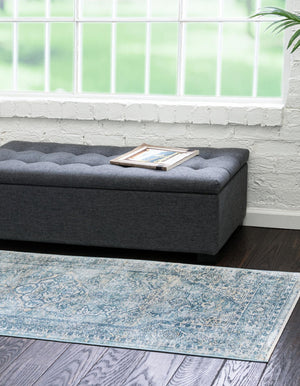 Blue 2' x 8' Newport Runner Area Rug 100% Polypropylene Traditional Distressed Classic Contemporary Carpet for Home Decor for Sale at Rug Engine