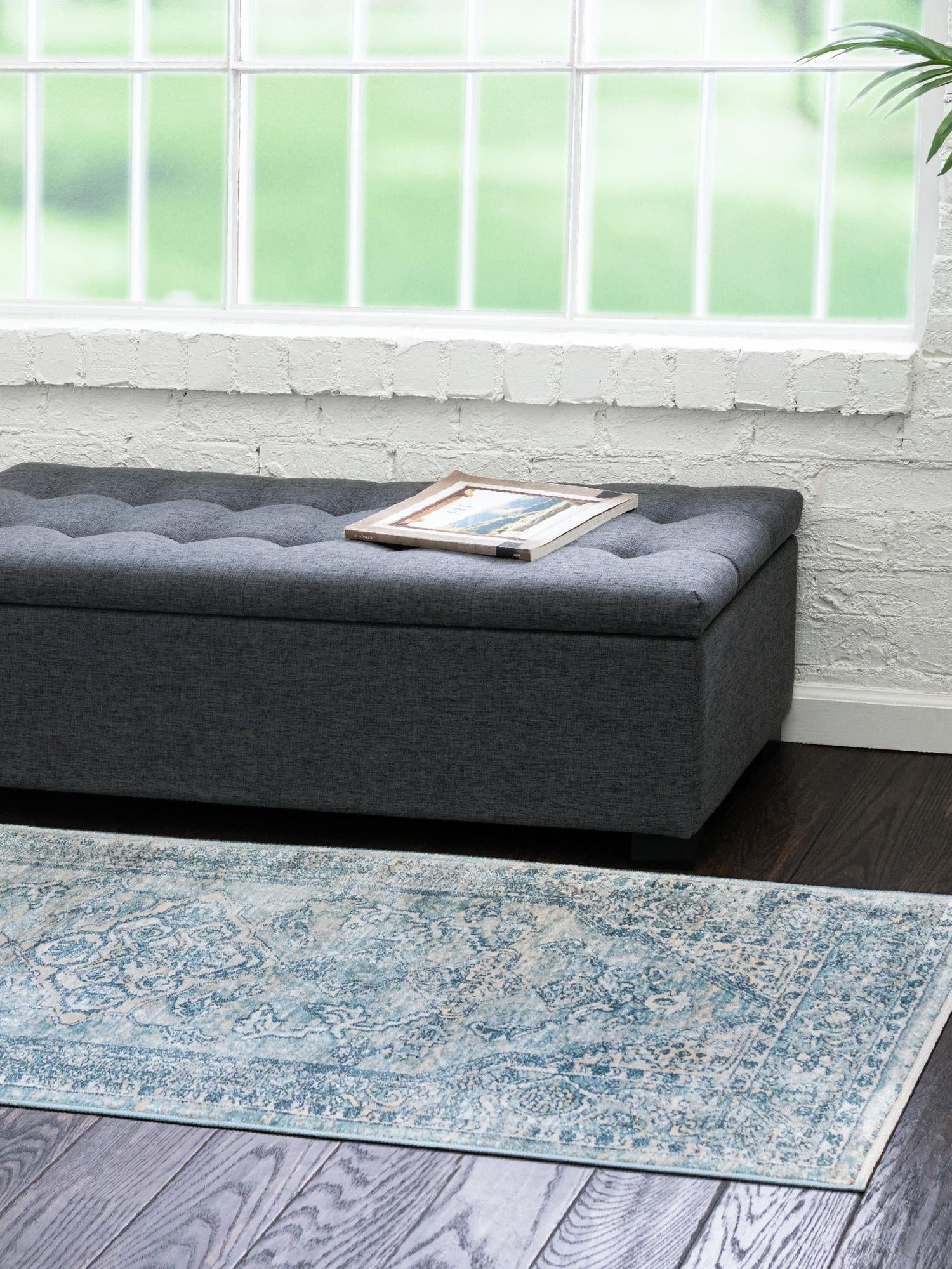 Blue 2' 7 x 10' 2 Newport Runner Area Rug 100% Polypropylene Traditional Distressed Classic Contemporary Carpet for Home Decor for Sale at Rug Engine
