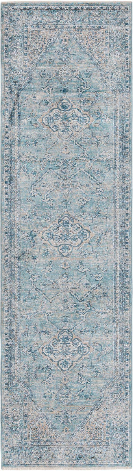 Blue 2' 7 x 10' 2 Newport Runner Area Rug 100% Polypropylene Traditional Distressed Classic Contemporary Carpet for Home Decor for Sale at Rug Engine