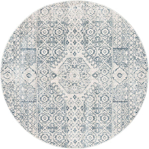 Gray 5' 3 x 5' 3 Newport Round Area Rug 100% Polypropylene Traditional Distressed Classic Contemporary Carpet for Home Decor for Sale at Rug Engine