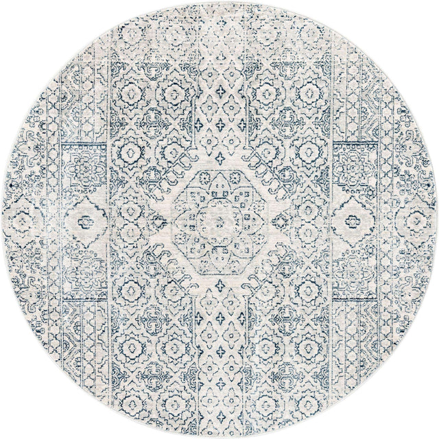 Gray 5' 3 x 5' 3 Newport Round Area Rug 100% Polypropylene Traditional Distressed Classic Contemporary Carpet for Home Decor for Sale at Rug Engine