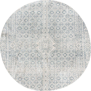 Gray 10' 2 x 10' 2 Newport Round Area Rug 100% Polypropylene Traditional Distressed Classic Contemporary Carpet for Home Decor for Sale at Rug Engine