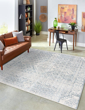 Gray 10' 2 x 10' 2 Newport Square Area Rug 100% Polypropylene Traditional Distressed Classic Contemporary Carpet for Home Decor for Sale at Rug Engine