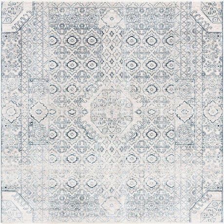Gray 8' x 8' Newport Square Area Rug 100% Polypropylene Traditional Distressed Classic Contemporary Carpet for Home Decor for Sale at Rug Engine