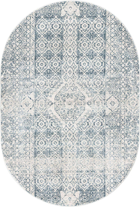 Gray 4' x 5' 11 Newport Oval Area Rug 100% Polypropylene Traditional Distressed Classic Contemporary Carpet for Home Decor for Sale at Rug Engine